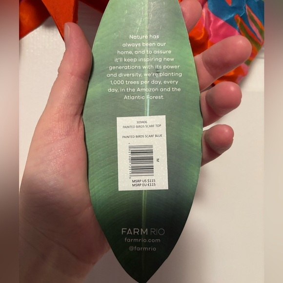 Farm Rio Painted Bird Scarf Top Crop Top NWT - Picture 5 of 12